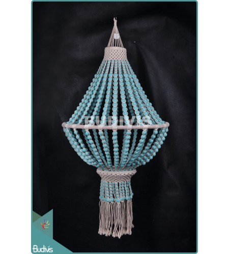 Wholesale Lampshade Hanging Wooden Turquoise Hippie Rope Living Room
